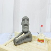 모아이석상 재밌는 장난감 장식용 소품 석상 7cm 인테리어 스트레칭 특이한 선물 인형 독특한 모아이, 몸앞이 구부러지다, 약 6CM