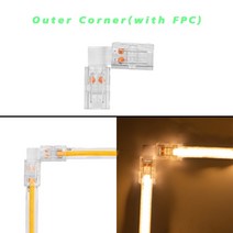 COB LED 커넥터 스트립-와이어 커넥터 8/10mm 와이드 LED 스트립 조명용 2 핀 비와이어 갭 없는 솔더리스 연장 터미널, [02] 10pcs, [02] 2pin 10mm Ip20 Ip65, [03] A-Strip to Strip, 1개