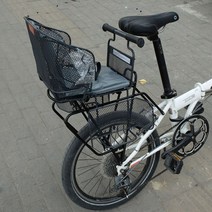 자전거 뒷 보조 안장 의자 쿠션 뒷좌석 등받이 안장통, 라이트 그레이 + 쿠션