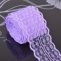 10 미터 레이스 리본 테이프 45 레이스 트림 패브릭 자수 그물 흰색 레이스 트림 코드 바느질 장식, 연보라색