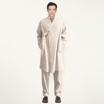 린넨 생활한복 도포 두루마기 홈웨어 남자 롱가디건 잠옷 코스믹라떼 105