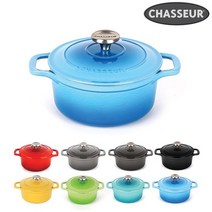 [차세르] 프리미엄 무쇠주물 양수냄비 18cm 색상 선택가능, 04_리비에라블루, 상세 설명 참조