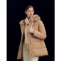 23FW 베이지 탈착후드 구스다운 패딩점퍼 HSJU3D0C1I2