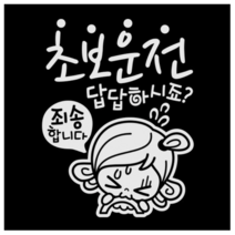 제제데코 초보운전스티커 초보답답 초순이, 반사., 2개