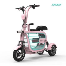 팻전기자전거 미니 휴대용 전기 세발 자전거 스쿠터 반려동물 바구니 좌석 400W 48V 70KM, 4.Pink 10AH 4550KM