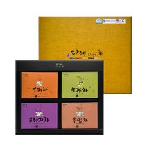 다예 꽃잎차 4종 선물세트+쇼핑백포함 국화+민들레+녹차+옥수수수염, 1개