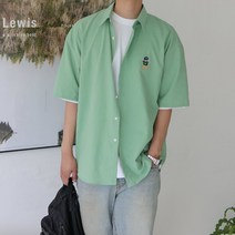 여름옷 곰자수 반팔 셔츠