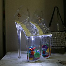 무대 공연 킬힐 여름 캣힐 26cm 클럽발광 로마 펀칭 클리어 크리스탈-622520