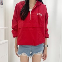 티데일리 남녀공용 리스토어 후드 아노락 바람막이 오버핏 반집업 후드티