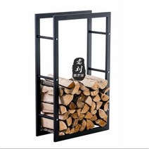 대형 장작 거치 정리 대 파이프 캠핑 글램핑 장 운반, 블랙- 벽난로 장작 보관함, 1개