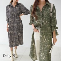 데일리앤 미즈 봄 카라 로브 셔츠 롱원피스