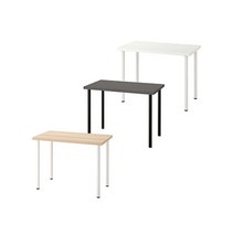 [착불배송_추가배송비_30 000원] 이케아 LINNMON 테이블 (100x60)+ADILS 기본다리세트, 다크그레이상판-블랙다리