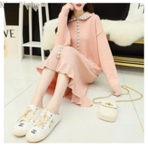 [Kingfishe]프릴 니트 원피스 가을 겨울 롱 니트 원피스 Kingfishe dian251226hy9