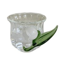미니텀블러 접이식 실리콘 일본 수제 입체 릴리 밸리 꽃컵 고 붕규산염 유리컵 차 커플 선물, 01 A