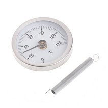 파이프 온 다이얼 온도계 온도 바이메탈 온도 게이지 및 스프링 63mm 120 ℃, 은