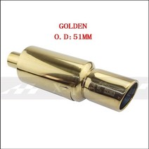 소리박 가변 가상 배기 car motorbike 시스템 파이프 머플러 팁 유니버설 스테인레스 스틸 id 51mm 57mm 63mm 콘센트 89mm 소음기 테일 파이프, 황금 51mm
