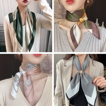 [NDJ] new 여성 실크쁘띠스카프 트윌리 숄 여성스카프 플리츠스카프 방도 머플러 숄 간절기 목도리