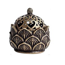 849455 ZHUIGUANG Lotus Incense Burner Vintage Reflow Seat Charcoal for Cone or Coil BurnerYellow
