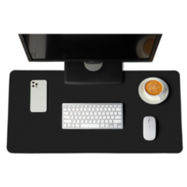 하이어데코 가죽 책상 매트 데스크 패드 와이드 마우스 키보드 보호 깔판 블랙 80x40 cm