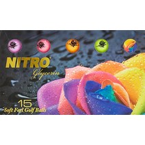 나이트로 골프 글리세린 골프공 [미국 직배송], Multi Color - 15-Pack