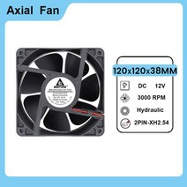 Gdstime 듀얼 볼 쿨러 12038 브러시리스 부스터 팬 Btc 머신 섀시 캐비닛 냉각용 DC 12V 24V 48V 12cm 120mm 120x38mm, Hydraulic 12V+없음 RGB+Black