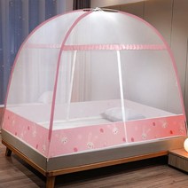 DFMEI 몽골 유르트 가정용 모기장 유리 섬유 막대 브래킷 접이식 텐트 모기장, 005, 2.0x2.2m 침대