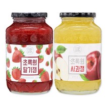 초록원 딸기잼1kg +사과잼1kg (쨈 토스트 시럽), 2개, 잼 선택:딸기잼1kg+사과잼