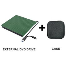 광학디스크 드라이브DVD 드라이브 Usb 외장 CD USB 3.0 휴대용 +/-RW DVD/CD ROM 리라이터 버너 PC 윈도우, 04 Green Add Case