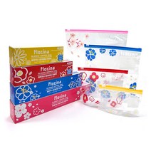 플로치나 스탠드 슬라이딩 지퍼백, 특대+대+중+소형, 65매