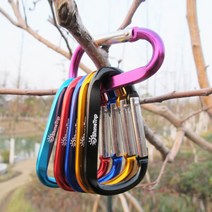 자전거 등산 낚시 백패킹 캠핑 다용도 알루미늄 고리 걸이 카라비너, 카라비너_스카이블루