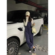 코듀로이 점프수트 작업복 복고풍 느슨한 슬림 스트레이트 와이드