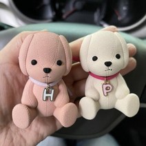 차량용 강아지 이니셜 석고 자동차 방향제, 초코, 원형, 수선화, 1개
