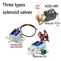 전자변 방폭 공압 분배기 6mm ac220v 240v 마이크로 솔밸브 솔레노이드밸브, 일반적으로 열려있는 12v