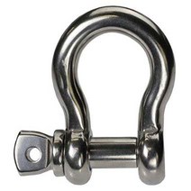 JY-MARINE Silver Color Heavy Duty Anchor Shackles US Type Bow Shackle with Over Size Screw Pin (1/2, 1/2