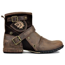 남성 오토바이 롱 부츠 라이더 슈즈 바이크 첼시 워커 앵글 할리 31, 11.5, 협동사, 가벼운 탄카멜