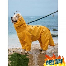 견 우비 비옷 레인 코트 진돗개 리트리버 애완견, 레드-수컷 강아지, 20가슴70등45cm는20-35파운드