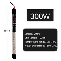 돼지꼬리히터 열선 온수 히터 110v-220v EU 미국 잠수정 가열 막대 25W / 50W 100W 200W 300W 수족관 물고기 탱크 조정 가능한 온도 조절기 히팅로드, [05] E-300W, [02] US