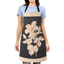 빅사이즈방수앞치마 용접 여름 린넨 앞치마 북유럽 미학 여성 주방 앞치마 오리지널 방수 소녀 공주 웨이터 작업 내유성 보호 식물125660, 22112wq-000507-_38X47CM(S)