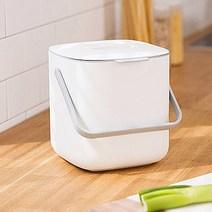 [RΘA] 원룸 자취 음식물 쓰레기통 음쓰 짬통 2.6리터 뚜껑 움식 미니 핸디 빠짐 휴지 ▷_β5243Ea, fβ_아이보리