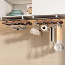 DND마켓 다용도 키친타올 걸이 도마 선반 정리 홀더 후크 (주)존글로벌, 중간고리형, 실버, 1개