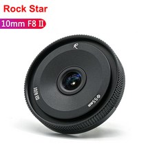 호환용 렌즈RockStar 10mm F8 II 어안 렌즈 고정 초점 광각 마이크로 Sony E Fuji X Olympus M4/3 Leica L
