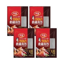 하림 반마리훈제치킨 270g 4봉 닭요리 야식 안주 간식 캠핑용 여행용 자취생 에어프라이어 냉동식품, 4개