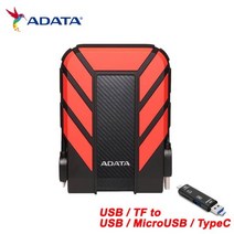 ADATA 새로운 외장 1 테라바이트 2 테라바이트 USB 3.2 HD710 프로 2.5 인치 휴대용 하드 드라이브 외부 하드 드라이브 1 테라바이트 2 테라바이트 4 테라바이트, 빨간색 다기능