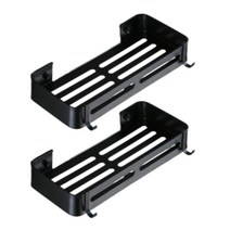 [무타공] 메디퓨어 욕실선반 화장실선반 욕실정리대, 블랙, 일자선반 1+1