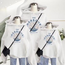 JUSTFEELING 기모 후드 맨투맨 가족티 패밀리 맨투맨긴팔 가을 남여공용 커플룩 가족단체티