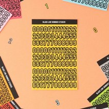 YFY951070소품 다이어리 꾸미기 블랙라인 숫자 스티커, 05.주황