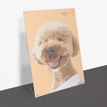 모노치 반려동물 초상화 강아지 고양이 펫아트 그림 탁상액자 무지개다리 추억 생일파티 선물, A5 (148x210mm), 05. L타입 자석