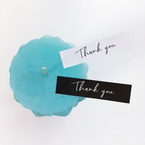 땡큐 도시락 사각 스티커(1.5x6cm)_블랙 화이트 120매, 블랙 120매