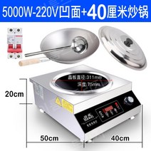중식팬 인덕션 전기 스토브 창업 중국집 웍 5000W 오목, 듀얼시스템5000W오목형40cm