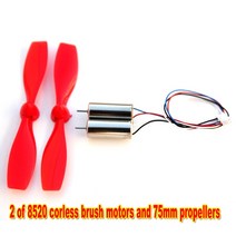 8520 브러시드 모터 1.25m 2P 75mm 프로펠러 1S 지원 F3 비행 컨트롤러 미니 드론 프레임, 01 2 motors 2 props